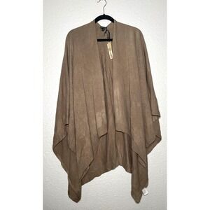 Coco Carmen Cardigan Sweater Poncho Women's One Size Tan Boho Neutral Shawl NEW